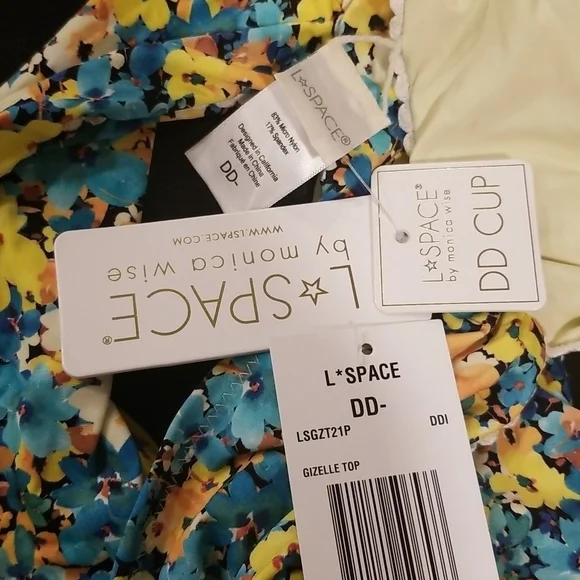 💕L*SPACE💕 Daisy Diamond BikiniGiselle Top DD- + Cabana Bitsy Bottom XL NWT